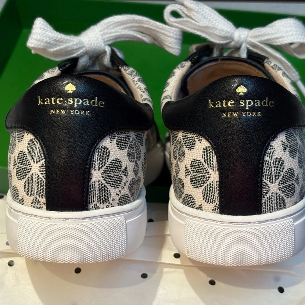 Kate Spade Floral Black and White Sneakers Erin Spade Flwr flower - Picture 5 of 9